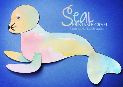 { Printable Seal Craft } Circus Seal Craft, Arctic Seal Craft, Seal Craft Preschool, Seal Crafts For Kids, Pin Printable, Seal Painting, Arctic Animals Preschool, Zoo Crafts, Seal Craft