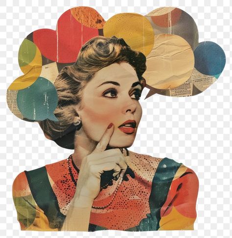 Vintage Collage Elements, Cutouts For Collage, Collage Art Design Ideas, Collage Elements Png, Bubble Collage, Drama Portfolio, Speech Bubble Png, Cutout Poster, Vintage Portraits Photography