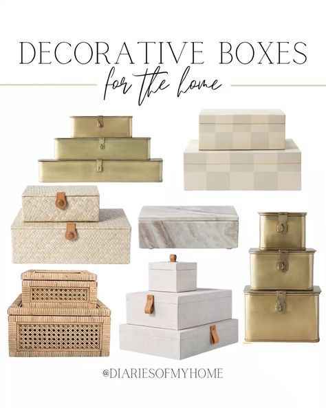 Stackable Boxes Decor, Decorative Storage Boxes With Lids, Designer Boxes Decor, Decor Box Ideas, Decorative Cardboard Boxes, Bathroom 2023, Fancy Decor, Suitcase Storage, Home Decor Boxes