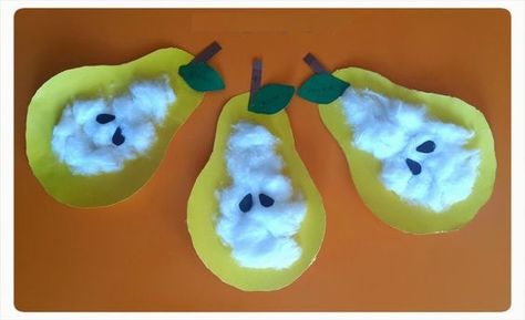 Pear Craft, Dental Health Preschool Crafts, Preschool Food, Vegetable Crafts, Deco Fruit, Fruit Crafts, Pear Art, Worksheets For Preschool, Farm Crafts