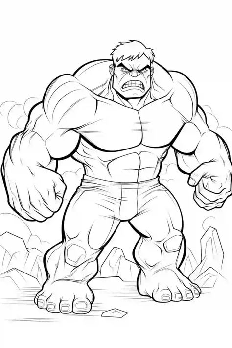 Hulk Drawing, Super Hero Coloring Sheets, Kids Colouring Printables, Hulk Sketch, Hulk Coloring Pages, Hulk Artwork, Avengers Coloring Pages, Free Coloring Pages For Kids, Superhero Coloring Pages