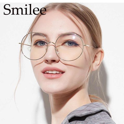 Oversized Round Glasses Women Men Metal Large Big Circle Glasses Optical Frame Round Eyeglasses Frame Fashion Spectacles Eyewear - AliExpress Round Glasses Women, Rounded Glasses Women, Big Round Glasses, Clear Round Glasses, Oversized Round Glasses, Spectacles Women, Circular Glasses, Wire Rimmed Glasses, Glasses For Round Faces