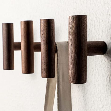 Amazon.com: HiBoro Wooden 4Pack Coat Hook Wall Mounted, Natural Real Walnut Single Coat Wood Coat Pegs Wall Mounted Vintage Single Organizer Hanger Wood Coat Hanger for Hanging Hat, Towel, Bag, Rope : Home & Kitchen Modern Coat Hooks, Wood Coat Hanger, Coat Hook Wall, Peg Wall, Wooden Coat Hooks, Coat Hooks Wall Mounted, Wood Hooks, Coat Hooks On Wall, Coat Pegs