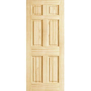 6-panel door Interior Slab, Solid Pine (36x80) Colonial Doors, 6 Panel Door, Colonial Style Interior, Sliding Mirror Closet Doors, Pintu Interior, Pine Interior Doors, Pine Interior, Wood French Doors, Log Home Interiors