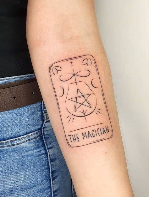 Wicca Tattoo, Pentagram Tattoo, Witchy Tattoos, Cards Tattoo, Witchcraft Tattoos, Brighton Tattoo, Magician Tarot, Ouroboros Tattoo, House Cards