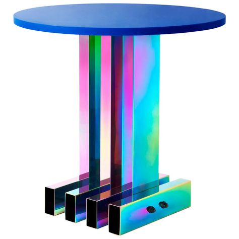 Ghost Furniture, Streaming Room, Stainless Steel Side Table, Black Mosaic Tile, Contemporary Side Table, Hungry Ghost, Stainless Steel Bench, Blue Mosaic Tile, Black Mosaic