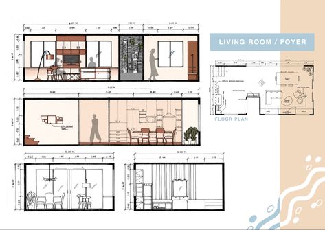 Interior Elevation Drawing, Architectural Sections, Living Room Elevation, Interior Presentation, Interior Design Portfolio Layout, Building Details, Living Room Floor Plans, Living Room Plan, Zen Room