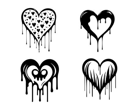 Melting Heart Tattoo, Eyeball Drawing, Heart Tat, Melting Heart, Acrylic Art Projects, Heart Stencil, Mini Doodle, Dope Tattoos For Women, Image Svg