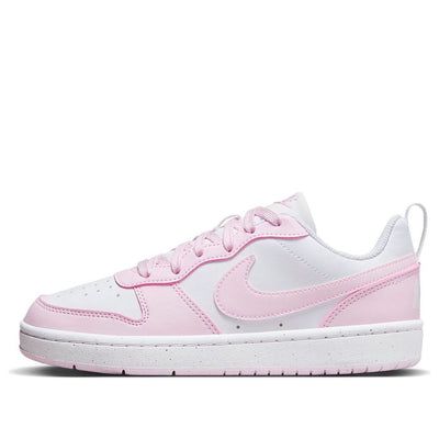 (GS) Nike Court Borough Low Recraft 'White Pink Foam' DV5456-105 Baby Pink Nike Shoes, Coquette Nike Shoes, Nike Court Vision Low Pink, Nike Shoes Women Pink, Light Pink Dunks, Nike Pink Shoes, Preppy Shoe, Nick Shoes, Girly Sneakers