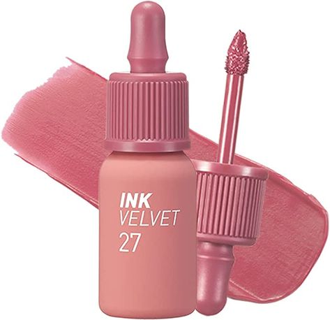 Peripera Ink the Velvet Lip Tint | High Pigment Color, Longwear, Weightless, Not Animal Tested, Gluten-Free, Paraben-Free | 0.14 fl oz (027 STRAWBERRY NUDE) Peripera Lip Tint, Peripera Ink Velvet, Aesthetic Cosmetics, Ink Velvet, Velvet Lip Tint, Honey Beauty, Dry Brittle Hair, Amazon Influencer, Tint Lipstick