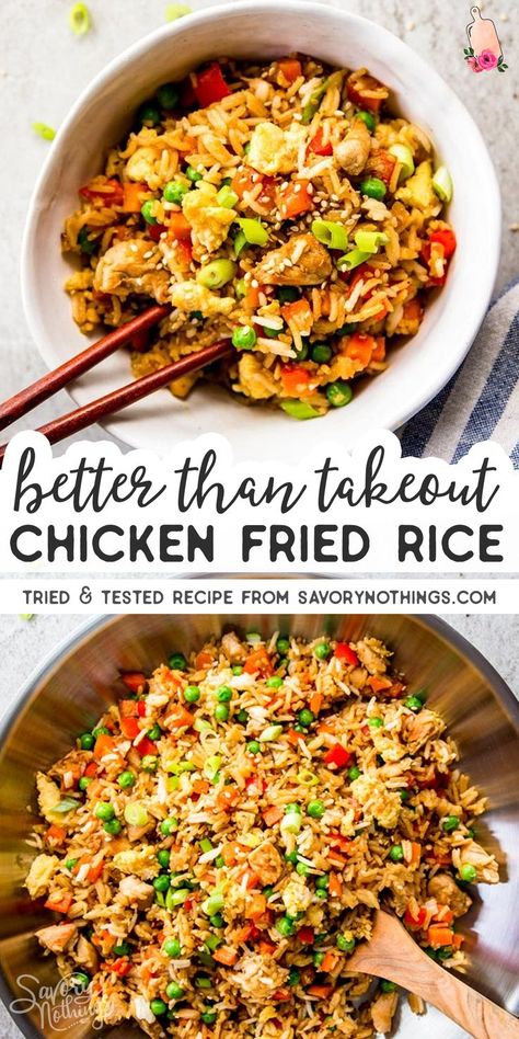 Easy Chicken Fried Rice Recipe, Chicken Fried Rice Recipe Easy, Easy Chicken Fried Rice, Chicken Fried Rice Easy, Fried Rice Recipe Easy, Chicken Fried Rice Recipe, Better Than Takeout, Chicken Recipes Video, Vegetable Fried Rice