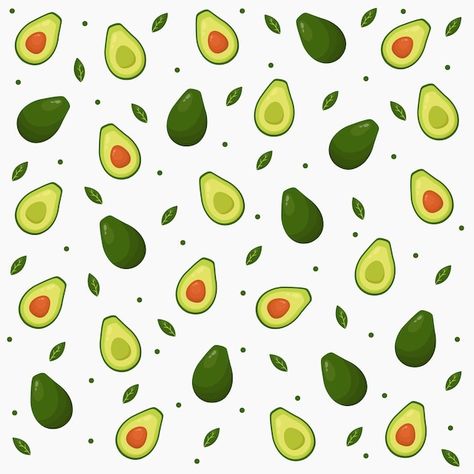 Seamless vector avocado pattern | Premium Vector #Freepik #vector #avocado-pattern #avocado-background #avocado #food-leaf Avocado Background, Avocado Vector, Avocado Food, Avocado Pattern, Avocado Print, Fruit Prints, Premium Vector, Seamless Patterns, Graphic Resources