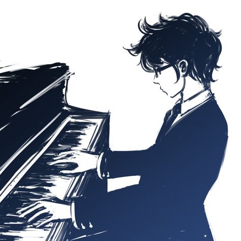 John Egbert....DORKYNESS on Pinterest | Homestuck, Pen Drawings ... Piano Drawing, John Egbert, Playing Piano, The Piano, A Drawing, The Wind, Piano, Hair