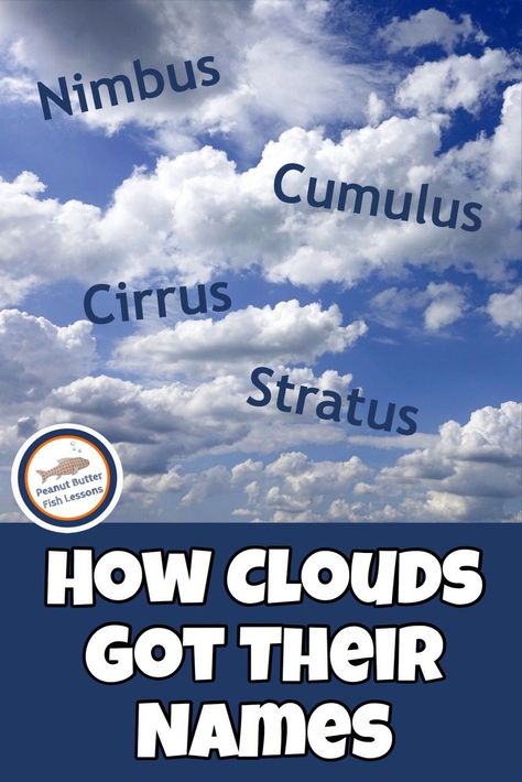 Pinnable cover image for blog post How Clouds Got Their Names Clouds Lesson Plan, Clouds Lesson, Clouds For Kids, Backyard Science, Kinds Of Clouds, Butter Fish, Cloud Activities, Science Unit Studies, Cloud Type