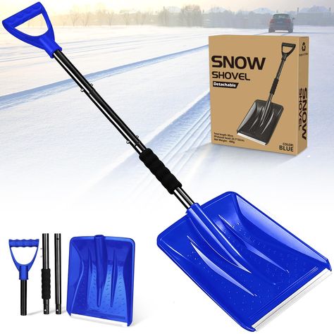 PRICES MAY VARY. 【UPGRADED & EXTENDED】The snow shovel is composed of a shovel head and three handles, which can be assembled in two different lengths to meet your different needs. The assembled short length is 33 inches, and the assembled length is 45 inches.Easy to assemble and disassemble, it won't take up too much space when disassembled and placed in the car. It weighs only 1.45 pounds and is very lightweight to use. 【HIGH QUALITY】Strong and sturdy, the shovel board is made of high polymer, Car Driveway, Driveway Garden, Shovel Head, Snow Shovels, Garden Camping, 45 Pounds, Snow Removal, Snow Shovel, Removal Tool