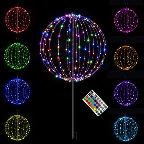 Light Balls Christmas, Pathway Decoration, Sphere Light, Led Ball, Pathway Lights, Hanging Display, Decorative Spheres, Led Fairy Lights, Street Lights