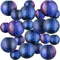 Galaxy Themed Party, Outer Space Party Decorations, Lanterns Chinese, Home Birthday Party, Lantern Party Decor, Eclipse Party, Space Party Decorations, Paper Lanterns Party, Hanging Paper Lanterns