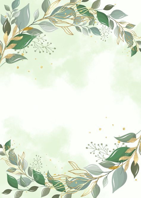 Flower Background Green, Green Watercolor Wallpaper, Green Floral Background, Black Background Pattern, Golden Paper, Gold And Black Background, Plant Watercolor, Mint Green Flowers, Green Leaf Wallpaper