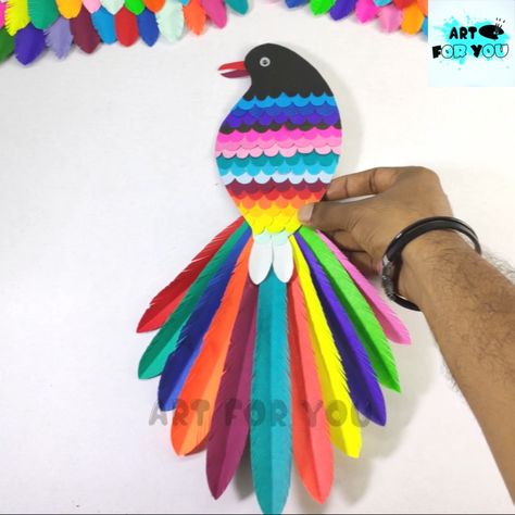 Art For You - 2 Awesome Paper Craft Ideas | How to make paper bird | How to make bird with paper | DIY Paper peacock | Paper craft ideas | Easy paper crafts | Home decor ideas | Paper art | Art With Waste Material Ideas, 3d Bird Craft, Paper Birds Craft, Peacock Paper Craft, Bird Craft Ideas, Birds Crafts, Home Decor Ideas Paper, Paper Crafts Home Decor, Birds Craft