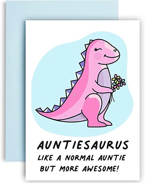 Diy Birthday Cards For Aunties, What To Write In Your Aunts Birthday Card, Cards For Aunts Birthday, Birthday Cards For Aunts From Niece, Aunt Birthday Card, Birthday Cards For Aunts, Happy Birthday Aunt Funny, Birthday Card Ideas For Aunt, Dinosaur Birthday Cards