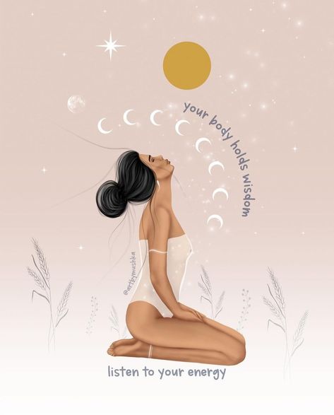 Successful Latina Women, Divine Feminine Wallpaper, Yoga Inspiration Art, Energy Illustration, Yoga Frases, Image Zen, Arte Yoga, Creativity Ideas, Yoga Illustration