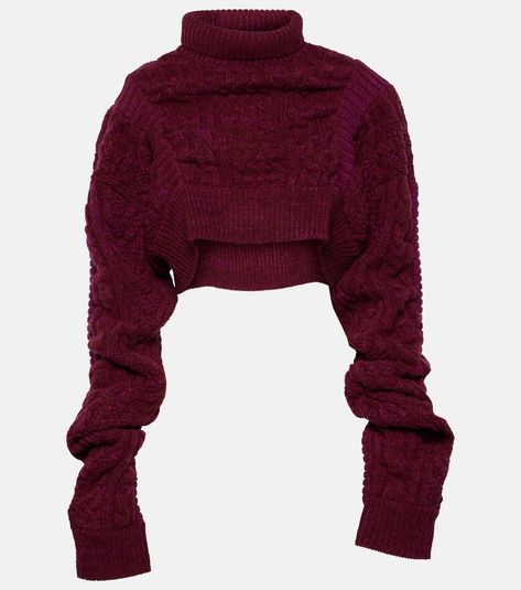 Noir Kei Ninomiya, Kei Ninomiya, Alexander Mcqueen Clothing, Looks Style, Lookbook Outfits, Scarf Hairstyles, Wool Sweater, Red Purple, Wool Sweaters