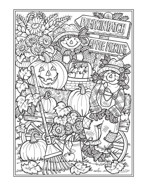 Fall Coloring Sheets, Creative Haven Coloring Books, Pumpkin Coloring Pages, Halloween Coloring Book, Detailed Coloring Pages, Free Adult Coloring Pages, Fall Coloring Pages, Easy Coloring Pages, Halloween Coloring Pages