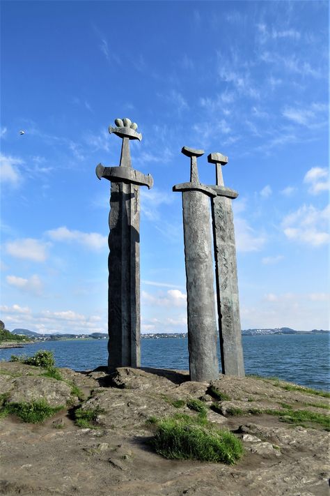 Swords in Rock, near Stavanger Norway Stavanger Aesthetic, Norway Culture, Flam Norway, Vikings Valhalla, Stavanger Norway, Simple Wood Carving, Baltic States, Dream Book, Stavanger