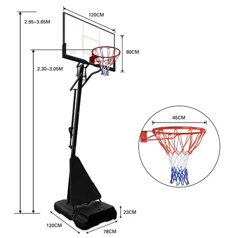 This basketball system is adjustable in height from 2.3 metres to 3.05 metres. Boasting heavy-duty construction with a bigger backboard and a sturdier rim, this basketball system ensures a smooth feel for slam dunks, layups, bank shots, and more. Basketball Court Backyard, Basketball Rim, Portable Basketball Hoop, Basketball Systems, Play Basketball, Basketball Equipment, Basketball Hoop, Keeping Healthy, Stay In Shape