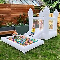 Toddler Bounce House, Castle Bounce House, White Bounce House, Water Slide Bounce House, Inflatable Castle, House For Kids, House Castle, Inflatable Bounce House, Ball Pool