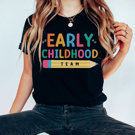 Daycare Teacher Shirts, Daycare Shirts, Early Childhood Educator, Toddler Teacher, Daycare Teacher, Wardrobe Makeover, Teacher Team, Team Shirt, Cricut Creations