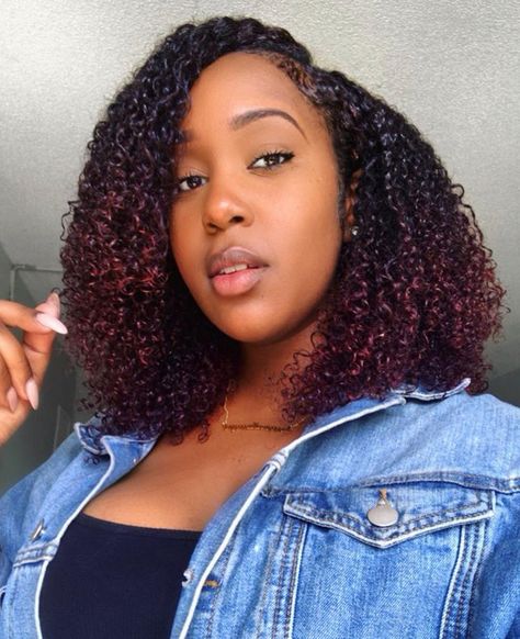 💦🍒follow: baddiebecky21💦🍒 Burgundy Natural Hair, Hair Goals Color, Red Hair Trends, Mahogany Hair, Hair Color Mahogany, Moda Afro, Pelo Afro, Dyed Natural Hair, Natural Hair Beauty