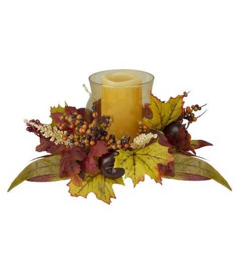 Northlight 15" Apple and Berry Glass Thanksgiving Pillar Candle Holder | JOANN Apple Berry, Candle Holder Centerpiece, Glass Pillar Candle Holders, Table Dresser, Pillar Candle Holder, Harvest Thanksgiving, Candleholder Centerpieces, Autumn Foliage, Fall Apples