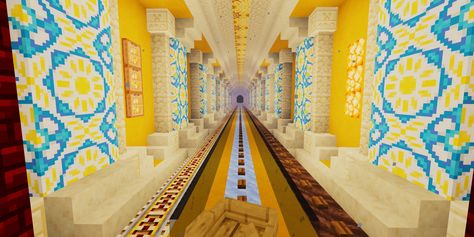 Minecraft nether tunnel Nether Hallway Minecraft, Minecraft Nether Hallway, Tunnel Minecraft Ideas, Minecraft Nether Highway, Nether Tunnel Minecraft, Nether Tunnel Design, Minecraft Tunnel Ideas, Egypt Minecraft, Nether Tunnel