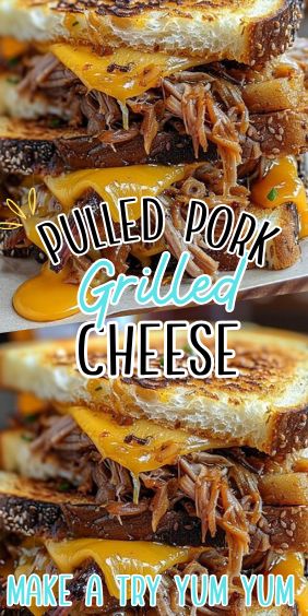 Pulled Pork Grilled Cheese Pulled Pork Grilled Cheese Sandwiches, Pulled Pork Sandwich Recipes, Pulled Pork Ideas, Pulled Pork Parfait, Pulled Pork Grilled Cheese, Pork Grilled Cheese, Bbq Sandwich Recipe, Government Cheese, Beer Cheese Sauce