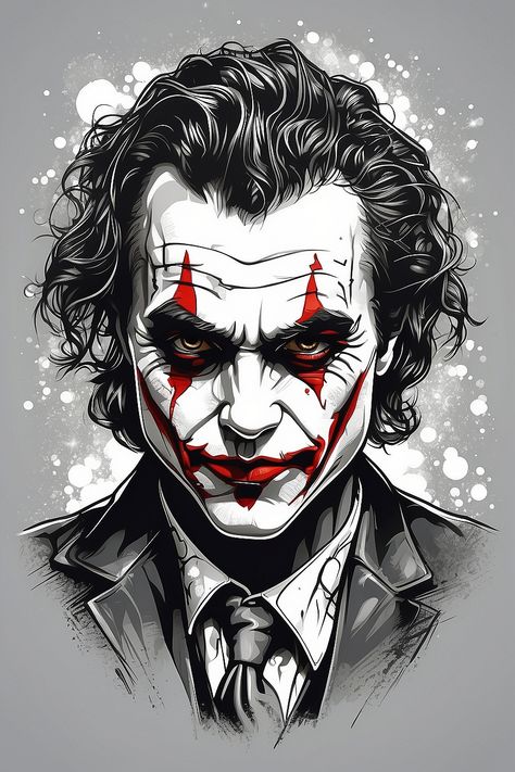 Illustration Tattoo Design, Joker Illustration, Joker Art Drawing, Wolverine Comic Art, Joker Design, Wing Tattoo Men, Red Tattoo Ideas, Red Ink Tattoo, Joker Drawings