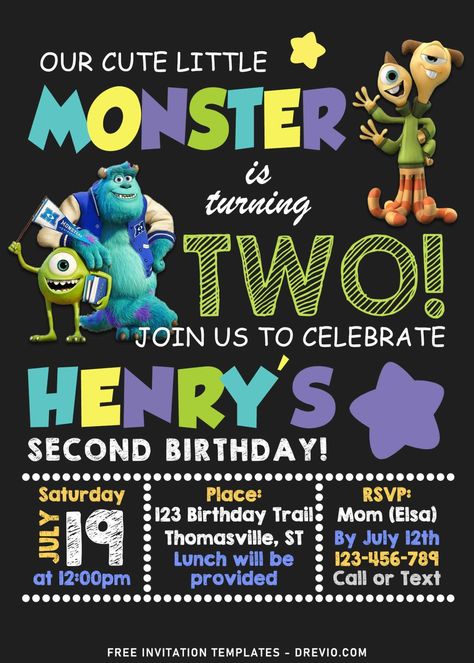 11+ Monster Inc University Birthday Invitation Templates | Download Hundreds FREE PRINTABLE Birthday Invitation Templates Monsters Inc Invitations Template, Monsters Inc Invitations, Monster University Birthday, Monster University Party, Night Crawler, Monsters Inc University, Monster 1st Birthdays, Monster Inc Birthday, Were Back