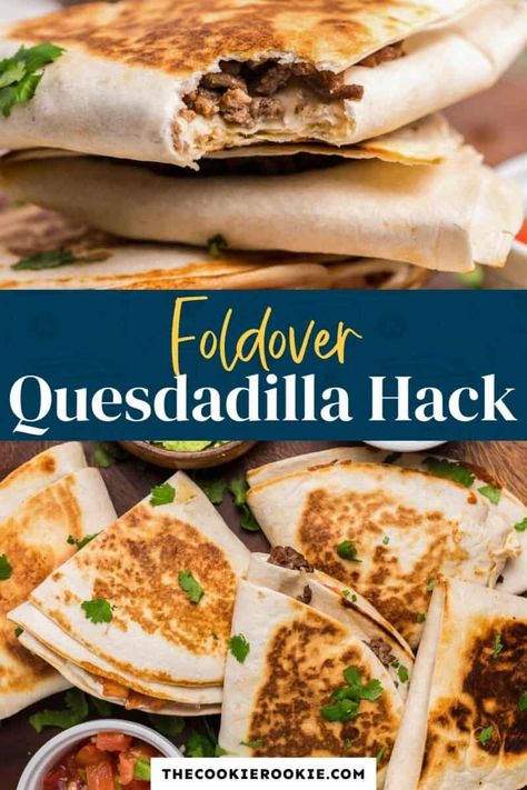 Quesadilla Hack, Beef Recipe Instant Pot, Chicken Quesadilla Recipe, Quesadilla Recipe, The Cookie Rookie, Cookie Rookie, Dinner With Ground Beef, Quesadilla Recipes, Beef Recipes Easy