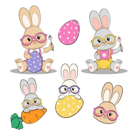 Cute bunny girl wearing glasses collecti... | Premium Vector #Freepik #vector #baby #character #cartoon #pink Easter Clipart Cute, Deer Cartoon, Glasses Collection, Easter Nail Designs, Book Cover Template, Business Poster, Bunny Bunny, Character Cartoon, Cartoon Rabbit