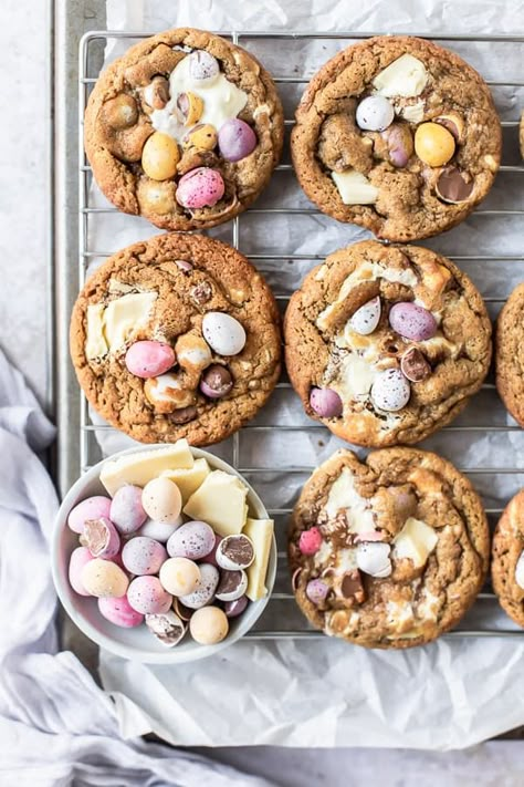 Easter Brown Sugar Cookies, Small Batch Easter Baking Aesthetic, Mini Eggs Aesthetic, Sugar Cookies Small Batch, Cookies Small Batch, Cadbury Mini Egg Cookies, Small Batch Cookie Recipe, Mini Eggs Cookies, Easter Cookie Recipes, Spring Food