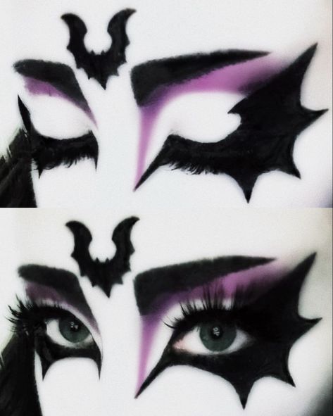 trad goth makeup Face Makeup Ideas For Halloween, Pink Gothic Makeup Looks, Black And Purple Goth Makeup, Goth Blush Makeup, Purple Trad Goth Makeup, Bat Inspired Makeup, Goth Makeup Inspo Drawing, Goth Makeup Drawing, Pink Trad Goth Makeup