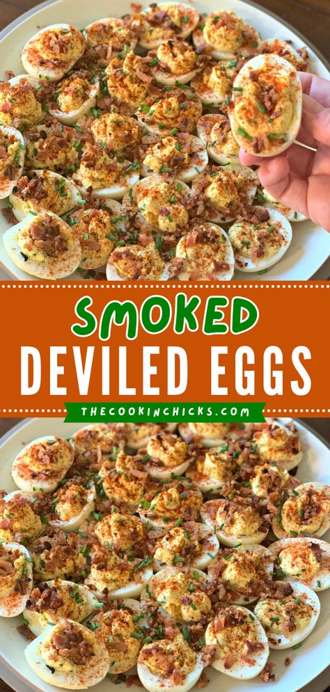 Smoked Deviled Eggs Recipe, Smoked Eggs, Smoked Deviled Eggs, Devilled Eggs Recipe Best, Pellet Grill Recipes, Traeger Recipes, Smoked Meat Recipes, Smoked Cooking, Deviled Eggs Recipe