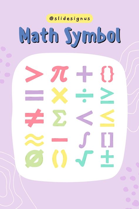 Math Canva Elements, Mathematics Design Math Art, Poster Matematika, Math Aesthetic Design, Math Signs Symbols, Math Elements, Math Icon, Foundation Maths, Aesthetic Crafts