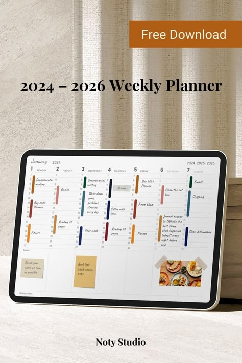 Free Weekly Planner Template for 2024-2026 budgetplannertemplate #undateddigitalplanner #plannerorganizer #diydigitalplanner Study Planner Ideas, Free Weekly Planner Templates, Free Weekly Planner, Digital Planner Ideas, Life Raft, Meal Planner Printable Free, Weekly Planner Free Printable, Digital Journaling, Weekly Planner Free