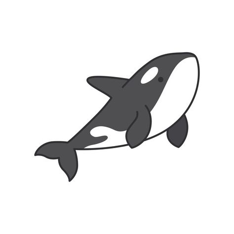 Cute cartoon killer whale isolated on wh... | Premium Vector #Freepik #vector Orca Cartoons, Cute Orca Drawing, Whale Cartoon Drawing, Cartoon Orca, Killer Whale Drawing, Dolphin Cartoon, Whale Cartoon, Trip Scrapbook, Orca Art