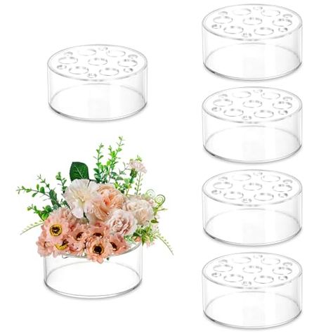 Acrylic Flower Vases for Centerpieces Round – Hewory 6” Large Clear Floral Vase with 13 Holes, 6pcs Short Box Arranger Bulk Low Base Holder for Wedding Birthday Party Events Home Dining Table Decor Short Vases Centerpieces, Center Piece For Dining Table Weddings, Bridal Shower Entry Table, Centerpieces Wedding Simple, Floral Centerpieces For Party, Mirror Centerpiece Ideas, Centerpiece For Round Table, Simple Elegant Centerpieces, Acrylic Vases