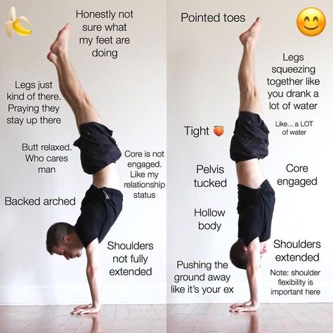 Coming to you with some new handstand tips. Been getting a lot of questions about handstands - some about how to straighten them out and improve form, and others about how to get the balance. The visual shows some tips on how to straighten them out, so I’ll say a couple things about my experience learning to balance on my hands. Most important thing is to practice every day. Just 3 minutes is fine. This is what I did most days. Next question is about the wall - don’t use the wall to learn to ... Forward Fold, Yoga Beginners, Sup Yoga, Beginner Yoga, Yoga Moves, Yoga Exercises, Easy Yoga Workouts, Pose Yoga, Yoga Photography