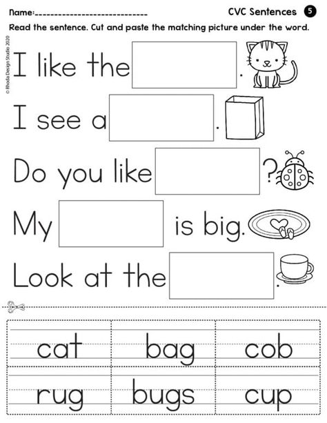 I Can Read CVC Sentences: 10 Free Reading Worksheets Reading Comprehension Kindergarten Free, Cvs Words Worksheet, Cvc Reading Worksheet, Read And Draw Worksheets Free Printable, I Can Worksheet For Kids, I Can Read Worksheets, Reading Cvc Words Worksheets, Reading Cvc Words Kindergarten, Cvc Sentences For Kindergarten