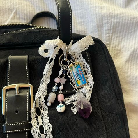 custom beaded bag charm🌀🩰 see u wellness wednesday from 11-1 tomorrow! 💌 ⋆. ݁⭒ #beadedjewelry #handmadejewelry #keychain #bagcharm Bag Charms Aesthetic, Bag Charms Diy, Diy Bag Charm, Wellness Wednesday, Beaded Bag, Bag Charms, Beaded Keychains, Beaded Bags, Diy Charms