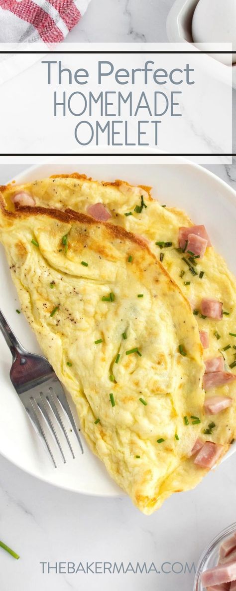 Omelette With Cream Cheese, Best Cheese Omelette Recipe, Ham And Egg Omelet, Ham Omlet Recipes Easy, Sausage And Cheese Omelette, Fluffy Cheese Omelette, Omlet Ingredients List, Omlette Ideas For Kids, Homemade Omelette Recipe